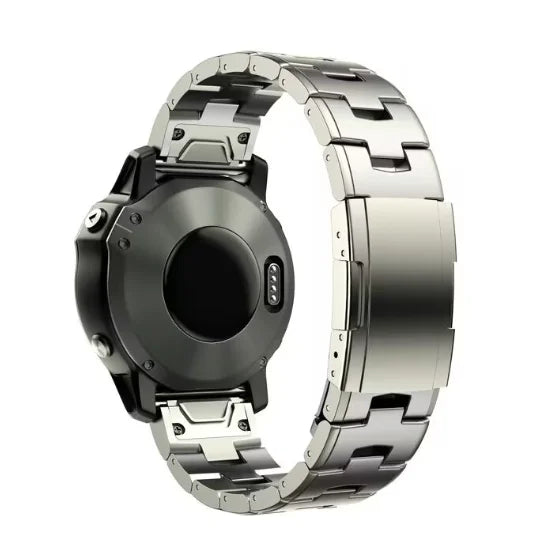 Garmin silver metal band 26mm Fenix 8X 7X compatible quick release