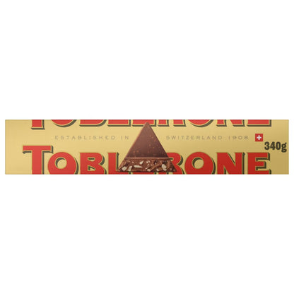 Large Toblerone chocolate bar with honey and almond nougat for indulgence