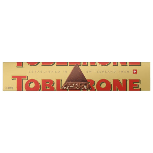 Toblerone Milk Chocolate Bar 340g with honey and almond nougat