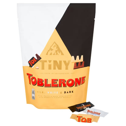 Individually wrapped Toblerone pieces with honey and almond nougat