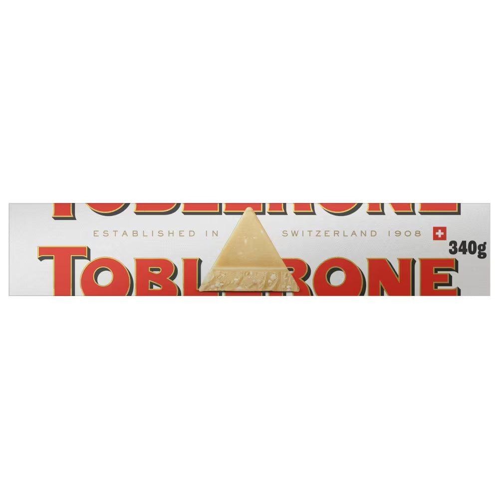 Toblerone White Chocolate Bar 340g with honey and nougat