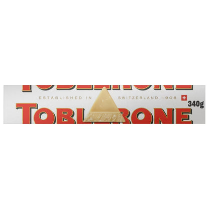 Toblerone White Chocolate Bar 340g with honey and nougat