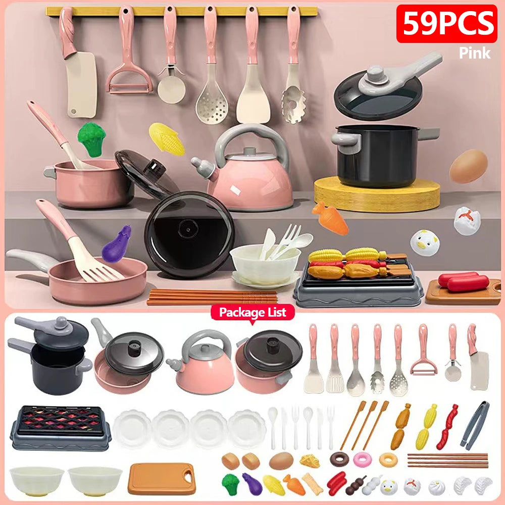 Toddler chef playset with cooking accessories and food toys