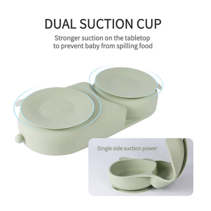 Toddler feeding bowl made from safe silicone material