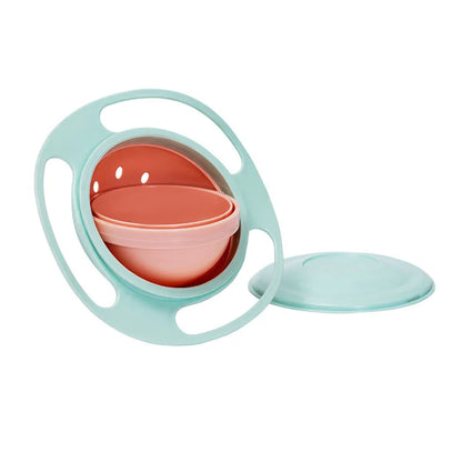 Portable children's bowl with secure lid and handles