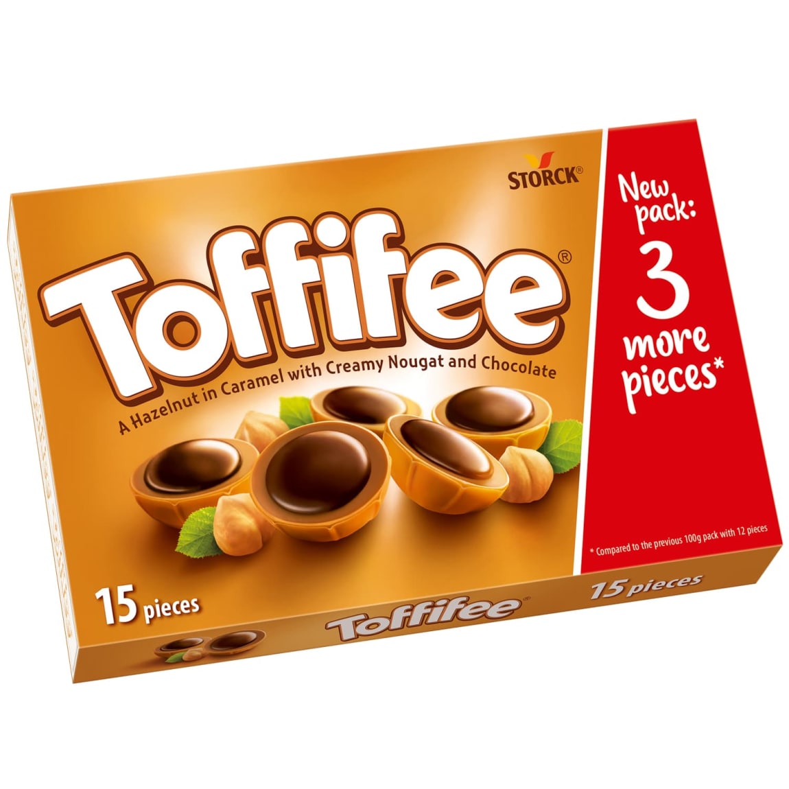 Toffifee 15pc box hazelnut in caramel with creamy nougat and chocolate