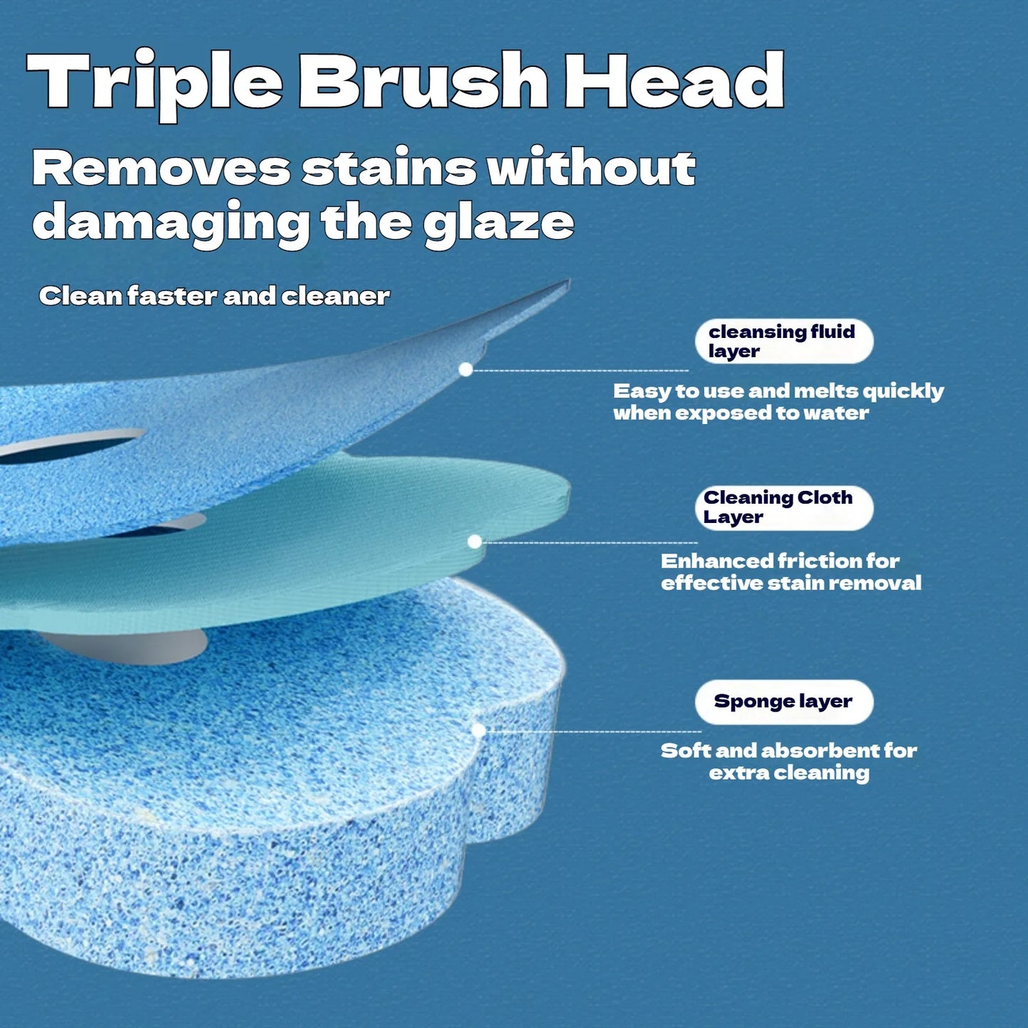 Hygienic disposable WC cleaning brush