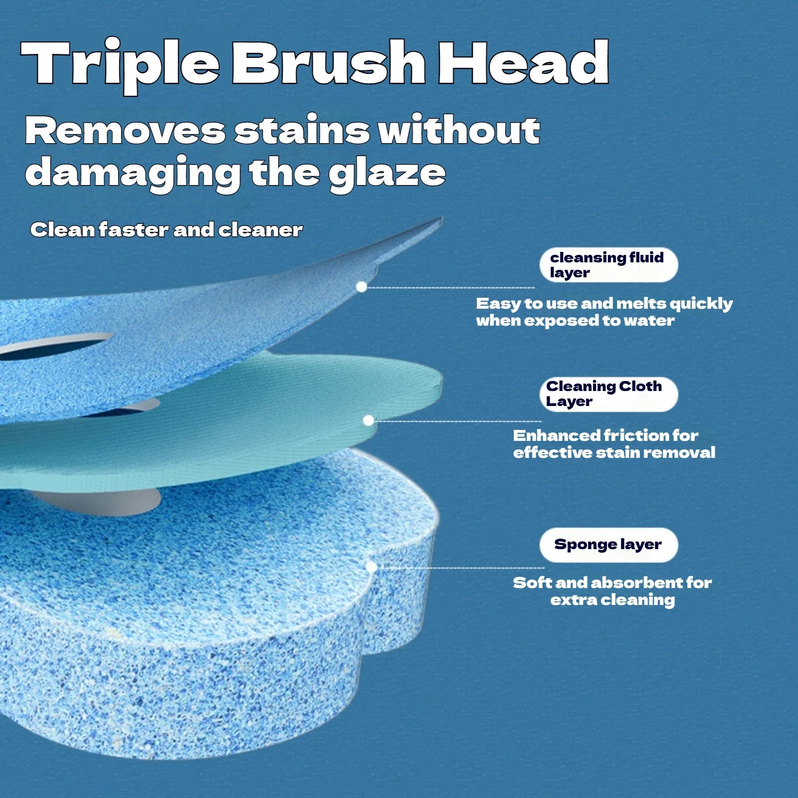 Hygienic disposable WC cleaning brush