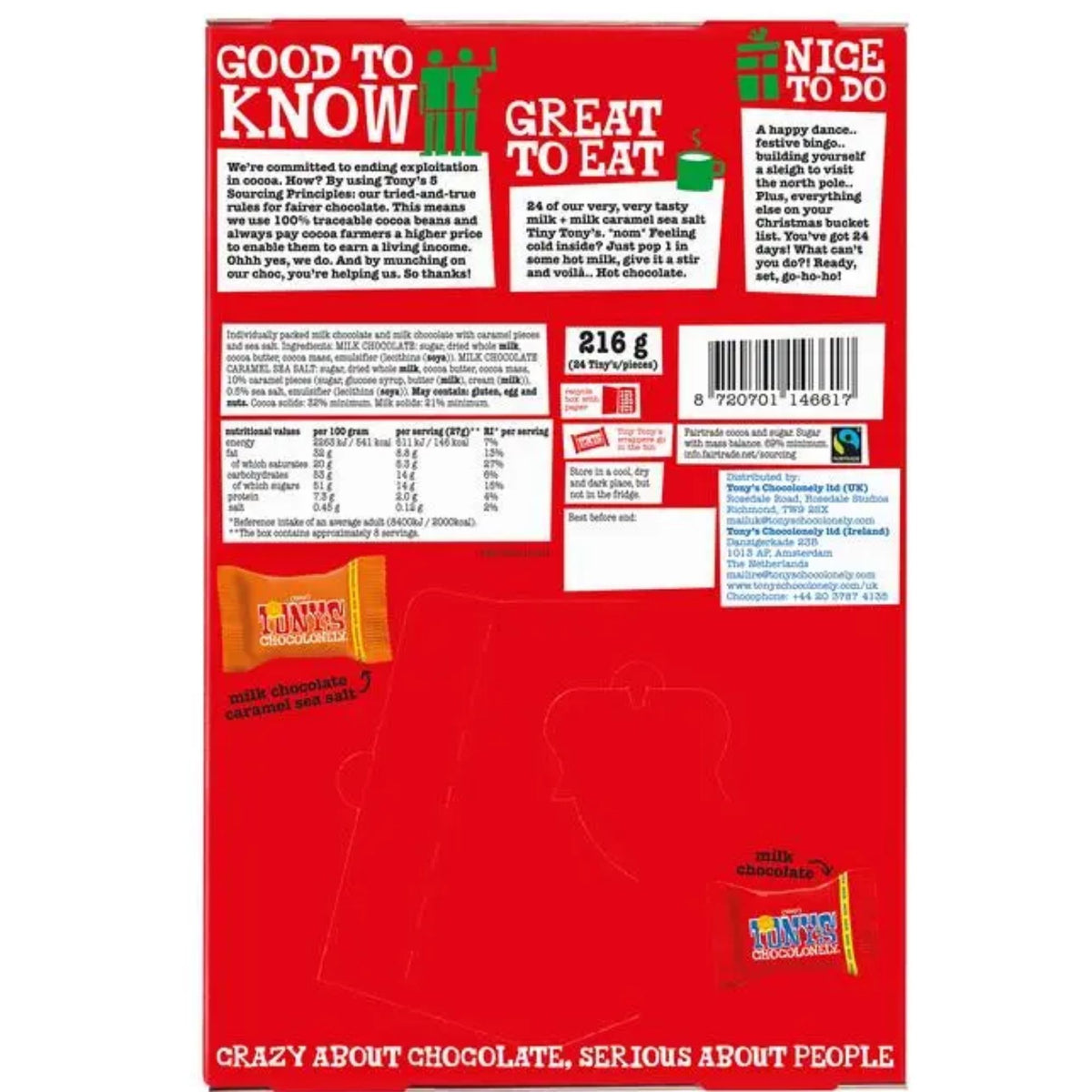 225g Tony's Chocolonely festive chocolate calendar