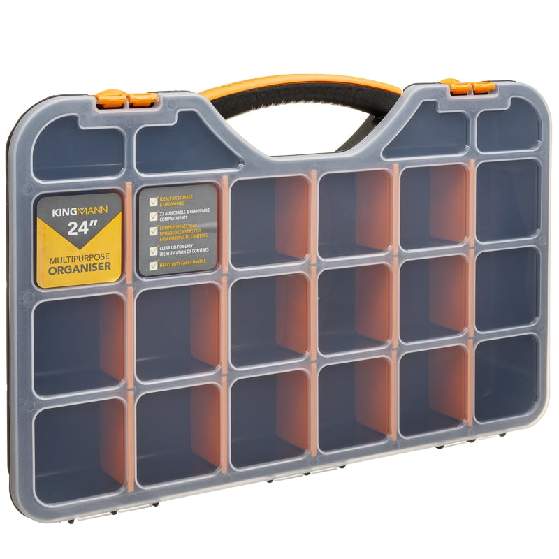 24 inch multipurpose tool organiser with adjustable compartments