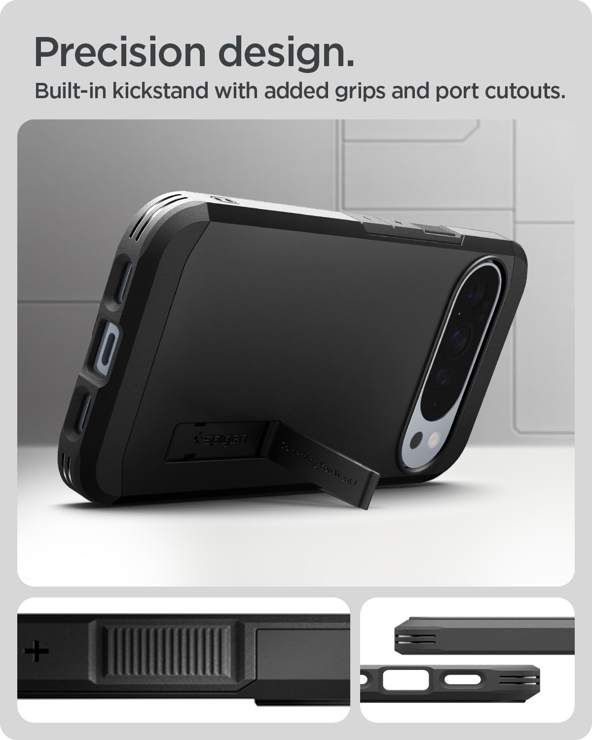 Spigen Pixel 10 case with built in kickstand feature