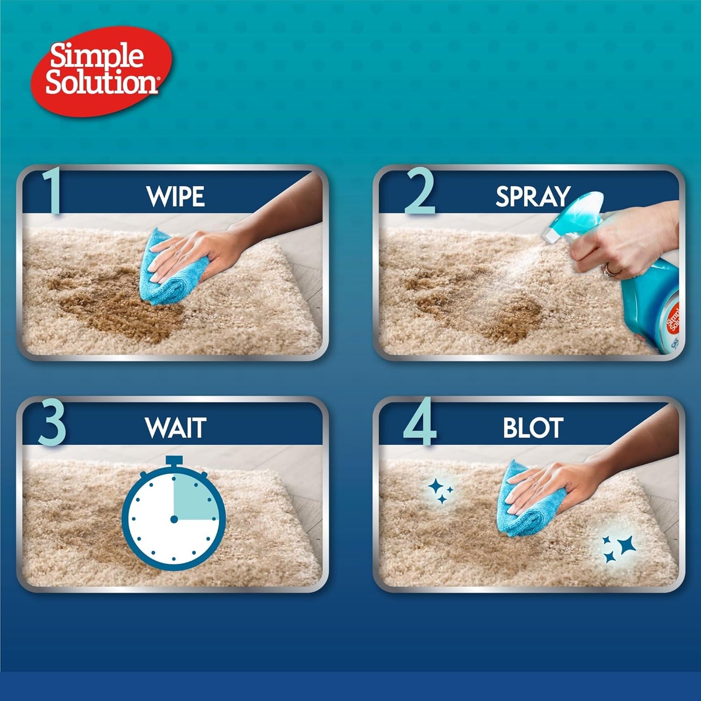 Simple Solution spray removes dog and cat stains effectively
