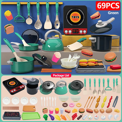 Toy cookware and utensils set for interactive role play fun