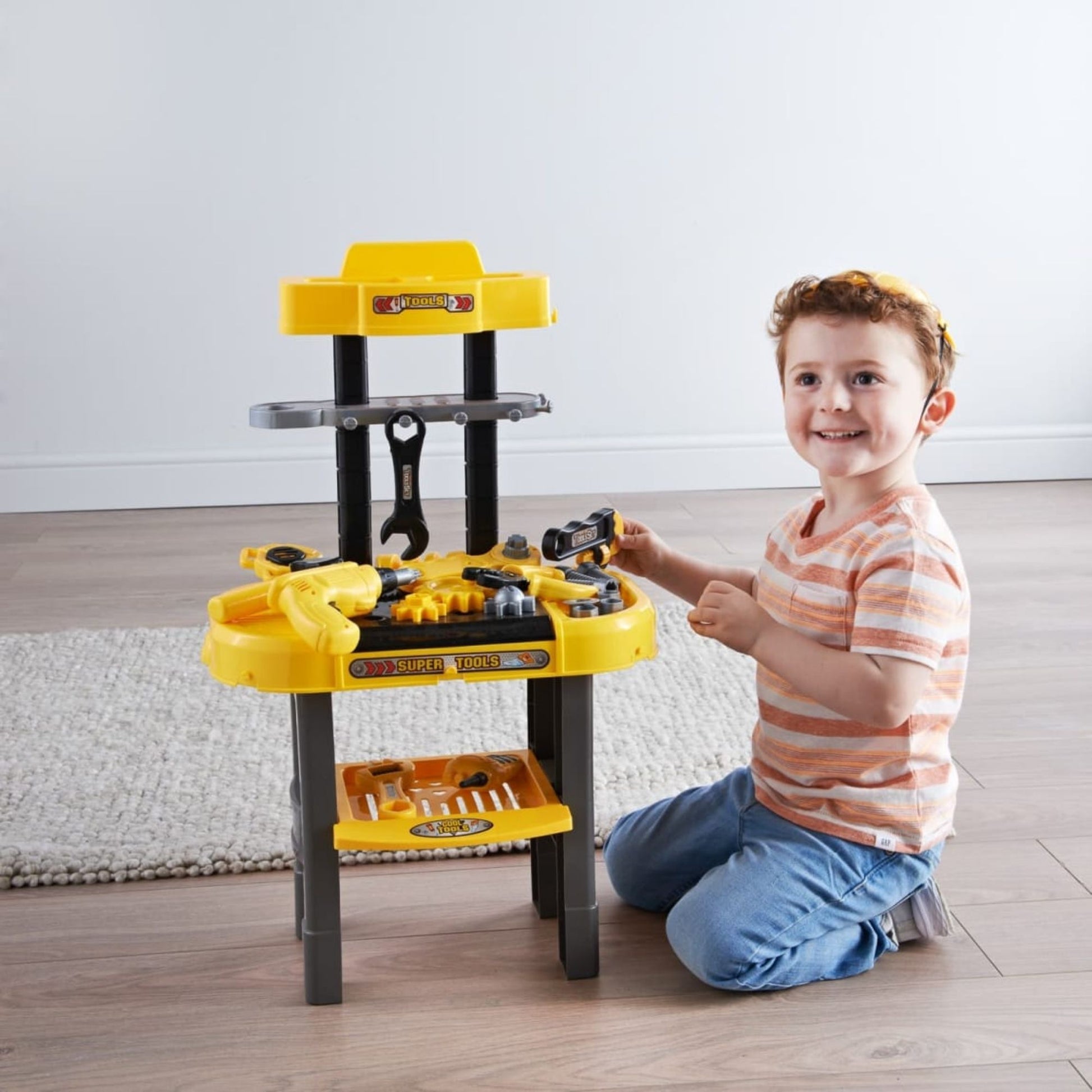 Toy workshop set with colourful components