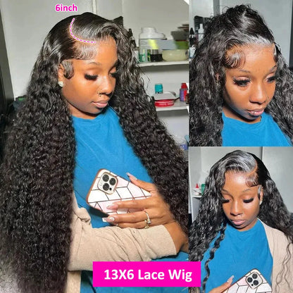 Deep wave frontal wig suitable for everyday wear