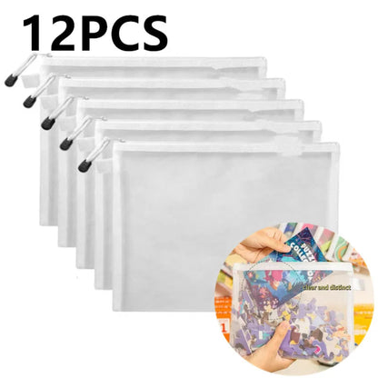 12pc transparent mesh storage bags for children's toys