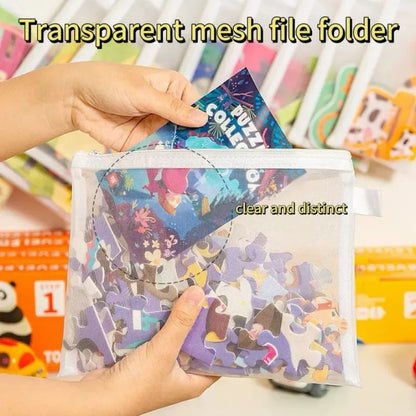 Transparent toy organiser bags with zipper closure