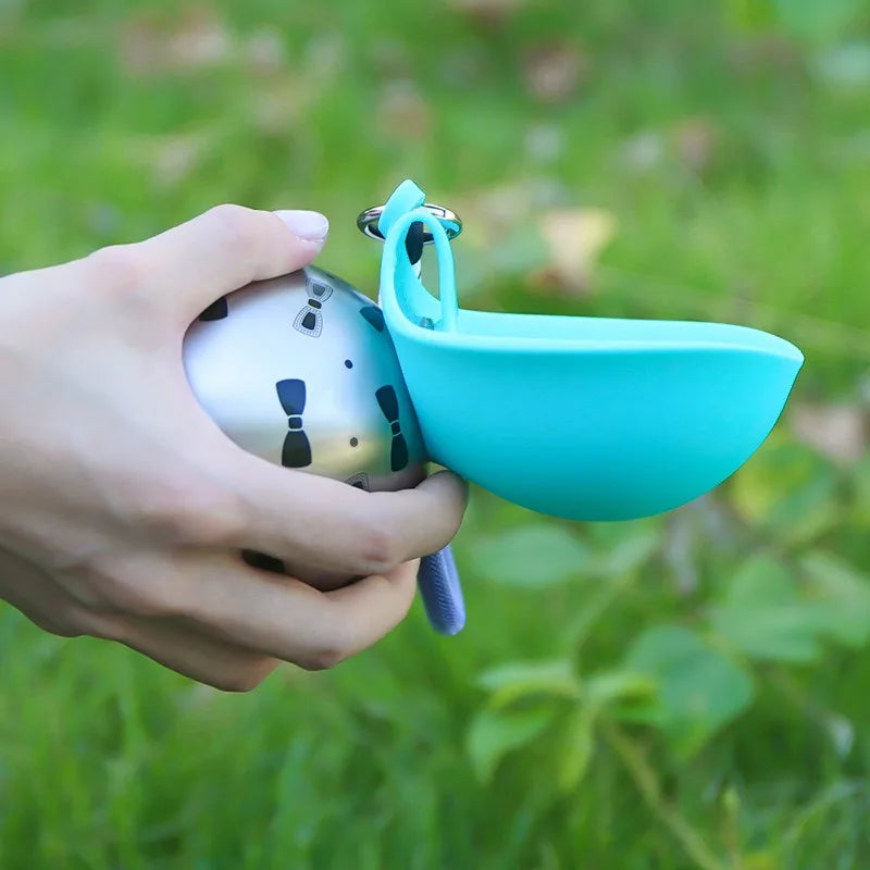 Compact dog hydration bottle for outdoor walks