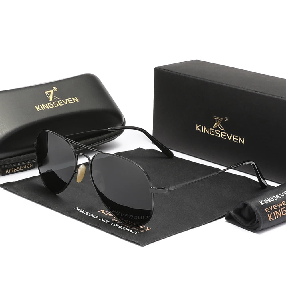 KINGSEVEN sunglasses lens width 57mm height 52mm spec detail