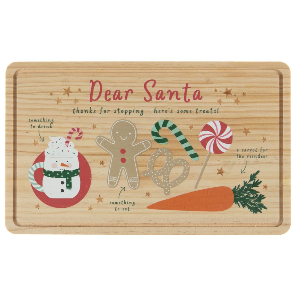 Santa snack board for kids to leave treats on Christmas Eve