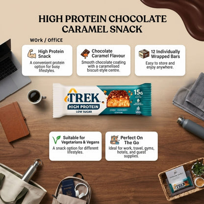 High protein chocolate caramel snack bars