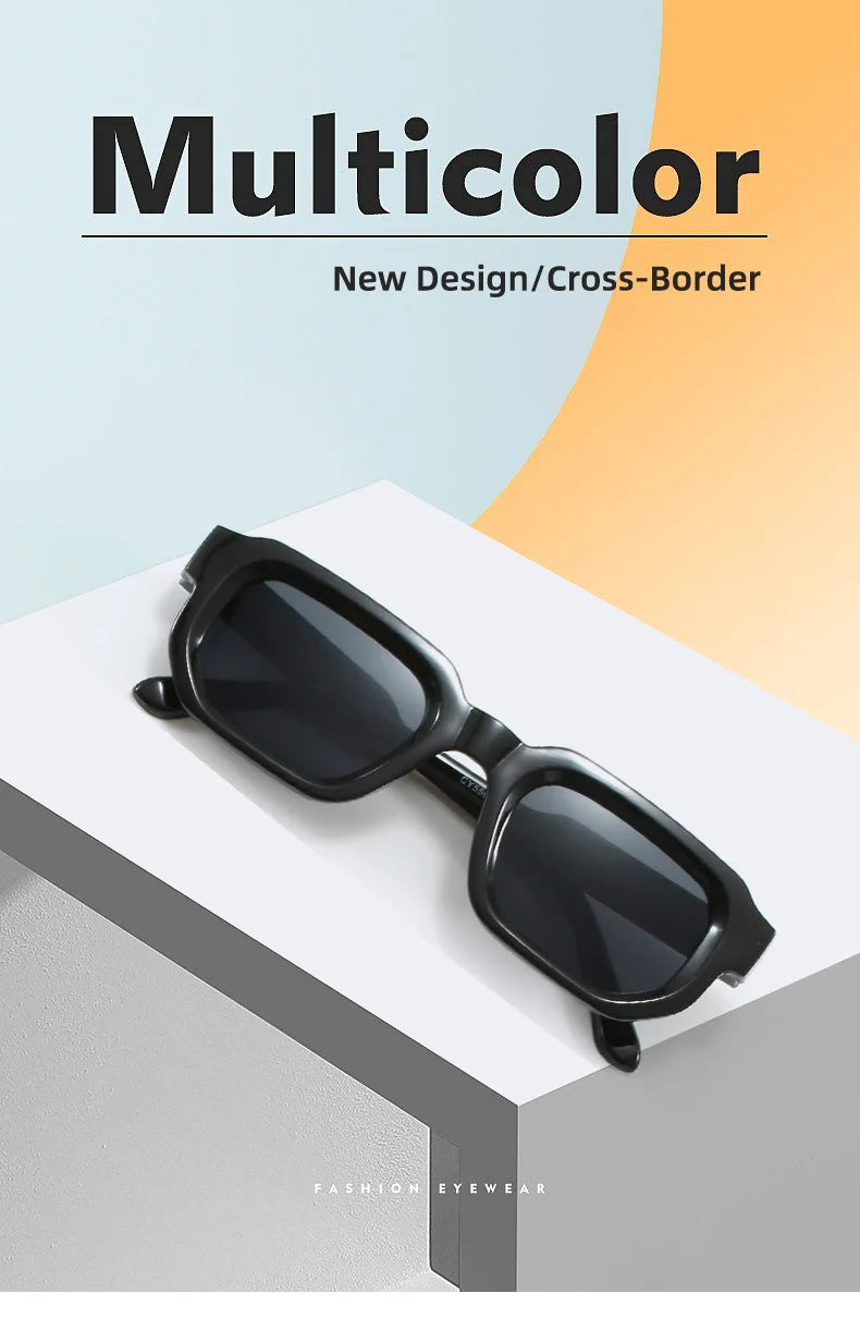 Transparent gray rectangle sunglasses fashion eyewear unisex