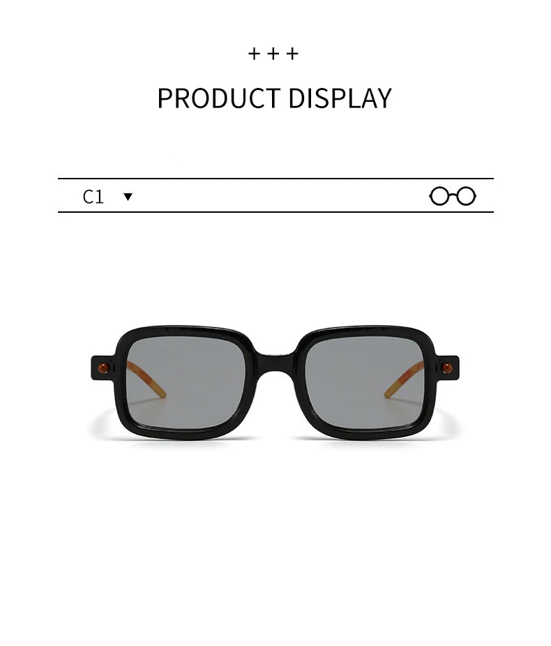 Rectangle retro sunglasses size dimension measurement chart
