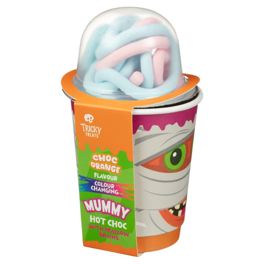Choc Orange Monster Hot Chocolate with marshmallow brains