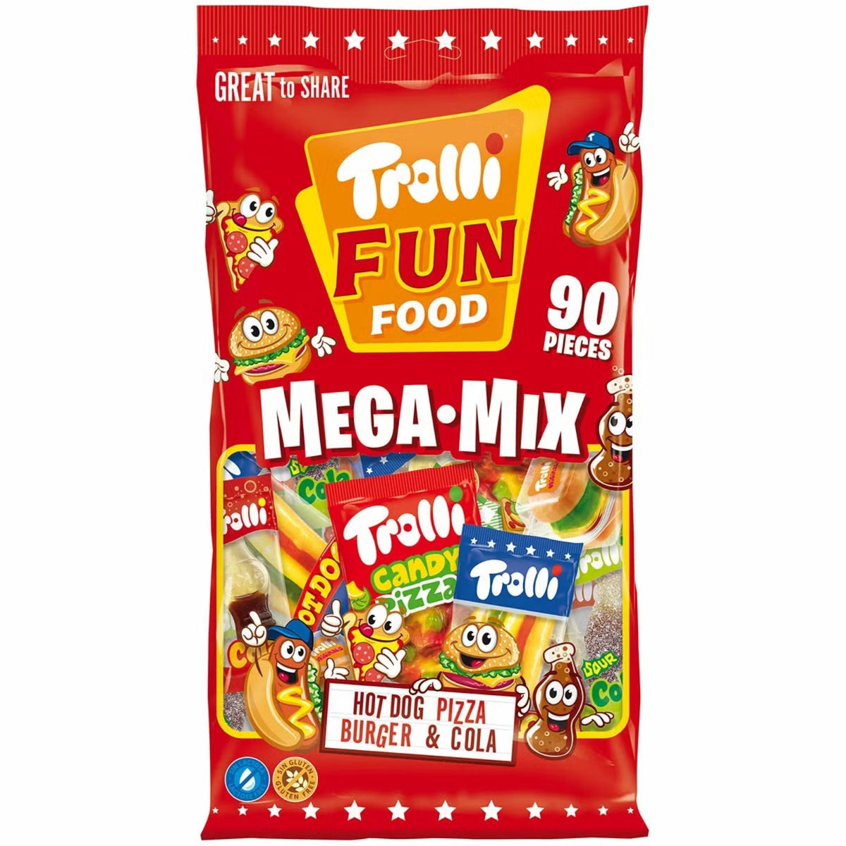Trolli Fun Food Mega Mix sweets 90 pieces 722g
