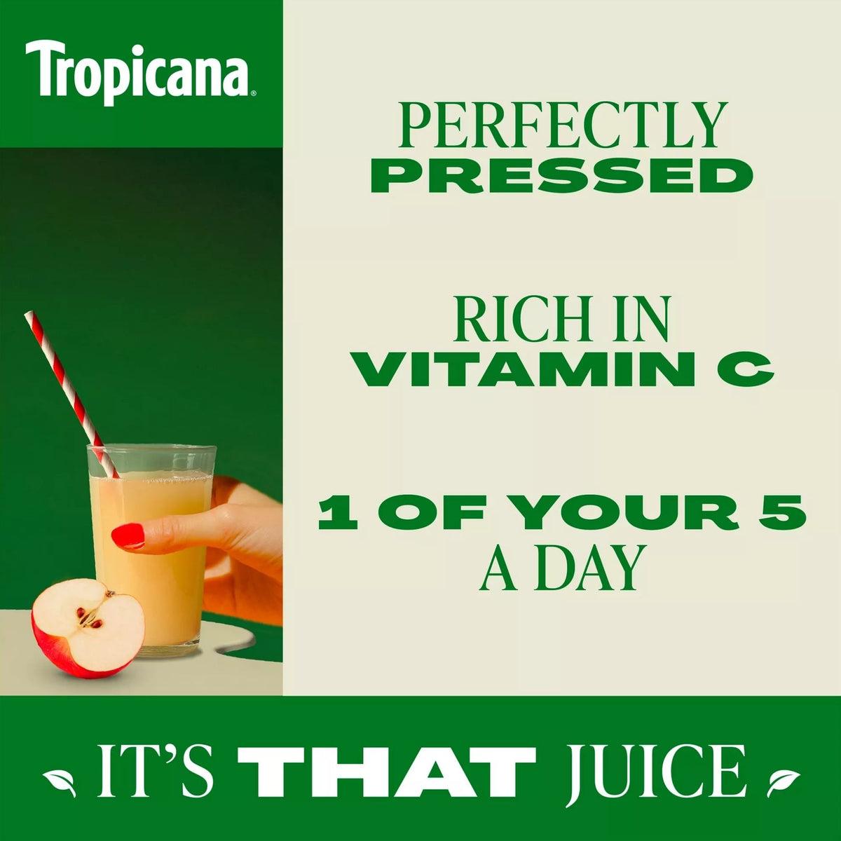 Individual 250ml Tropicana apple juice bottle