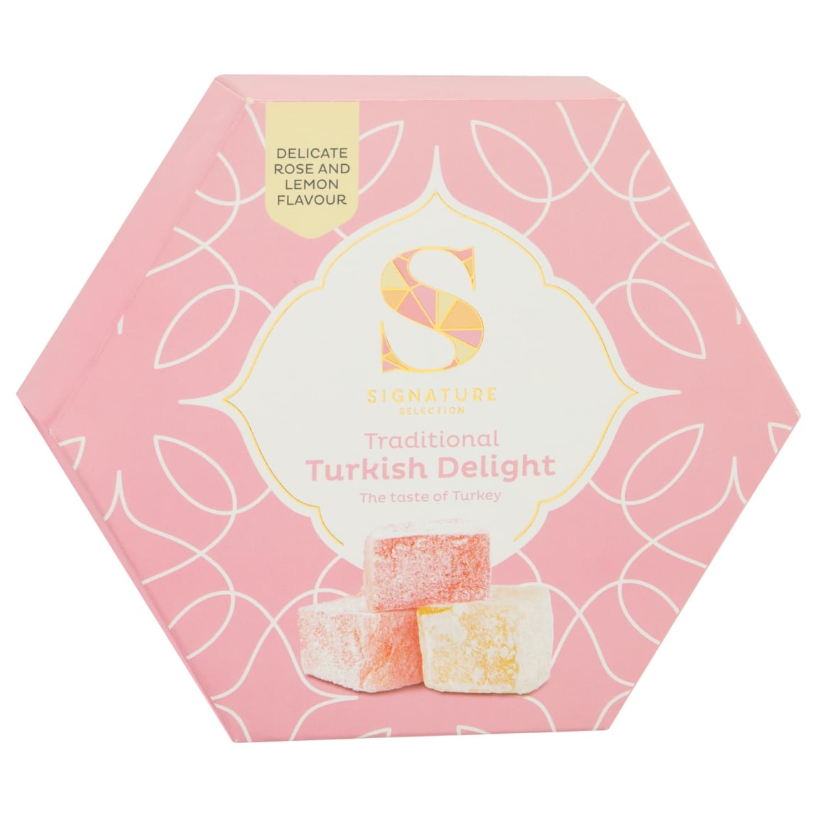 Turkish Delight Rose & Lemon 200g box of traditional sweets