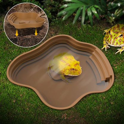 Turtle bathing basin for reptiles and amphibians
