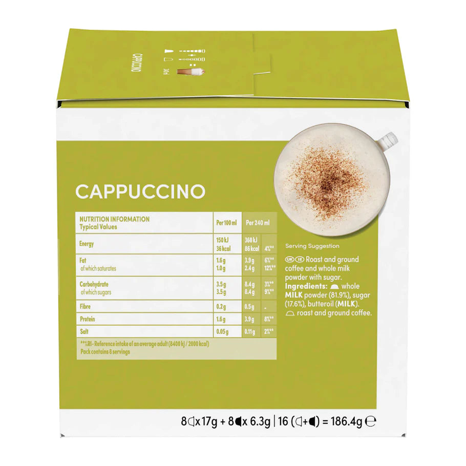 Two-pod cappuccino with milk and espresso layers