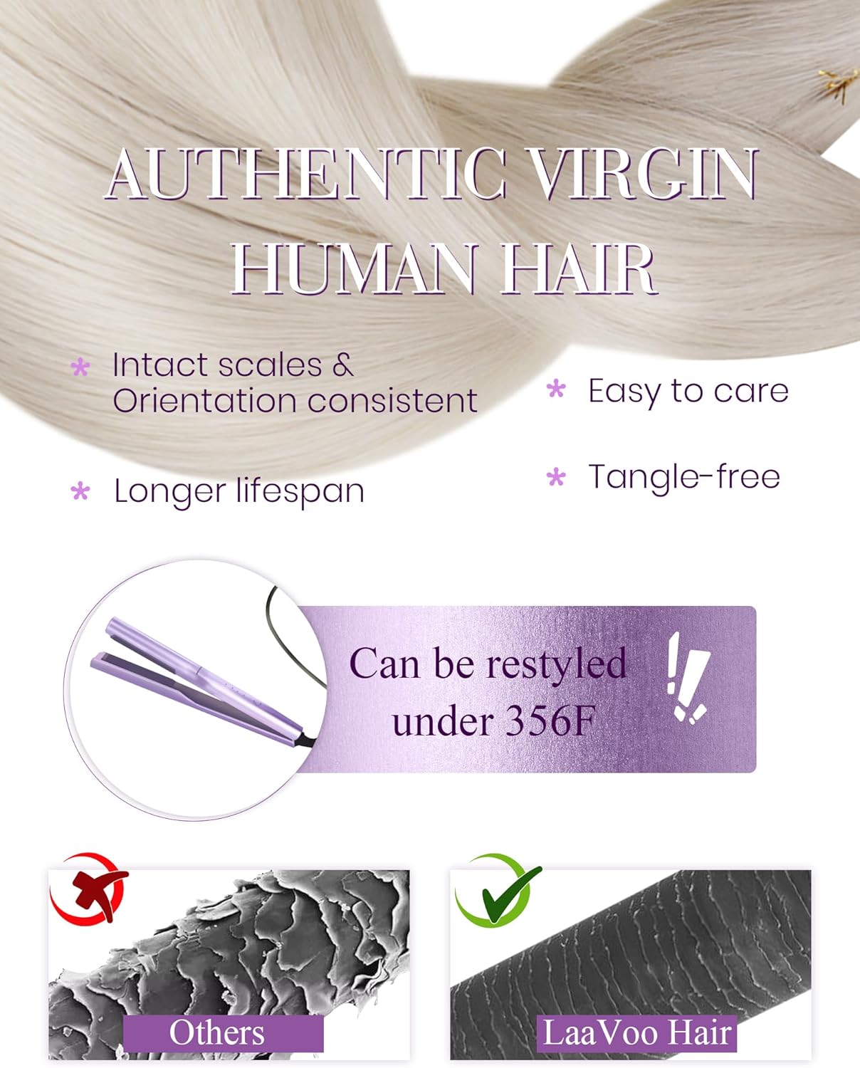 Real human hair extensions u tip white blonde