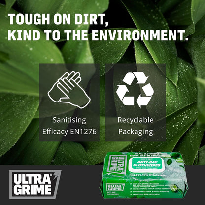 UltraGrime Antibacterial Wipes - Thick and Large - 80-Pack for Industrial and General Use