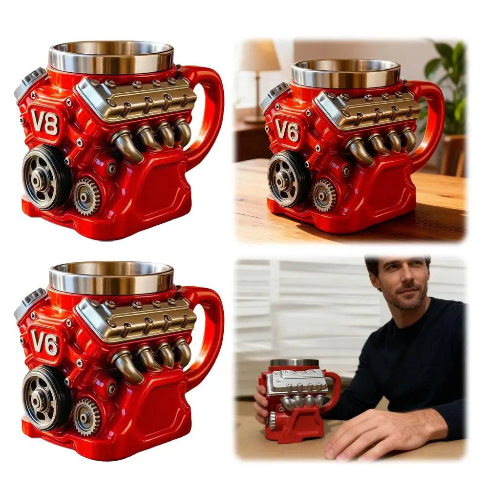Car lover themed engine style coffee mug