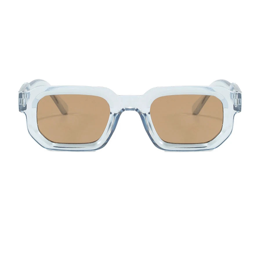 Rectangle frame sunglasses transparent green colour UV400