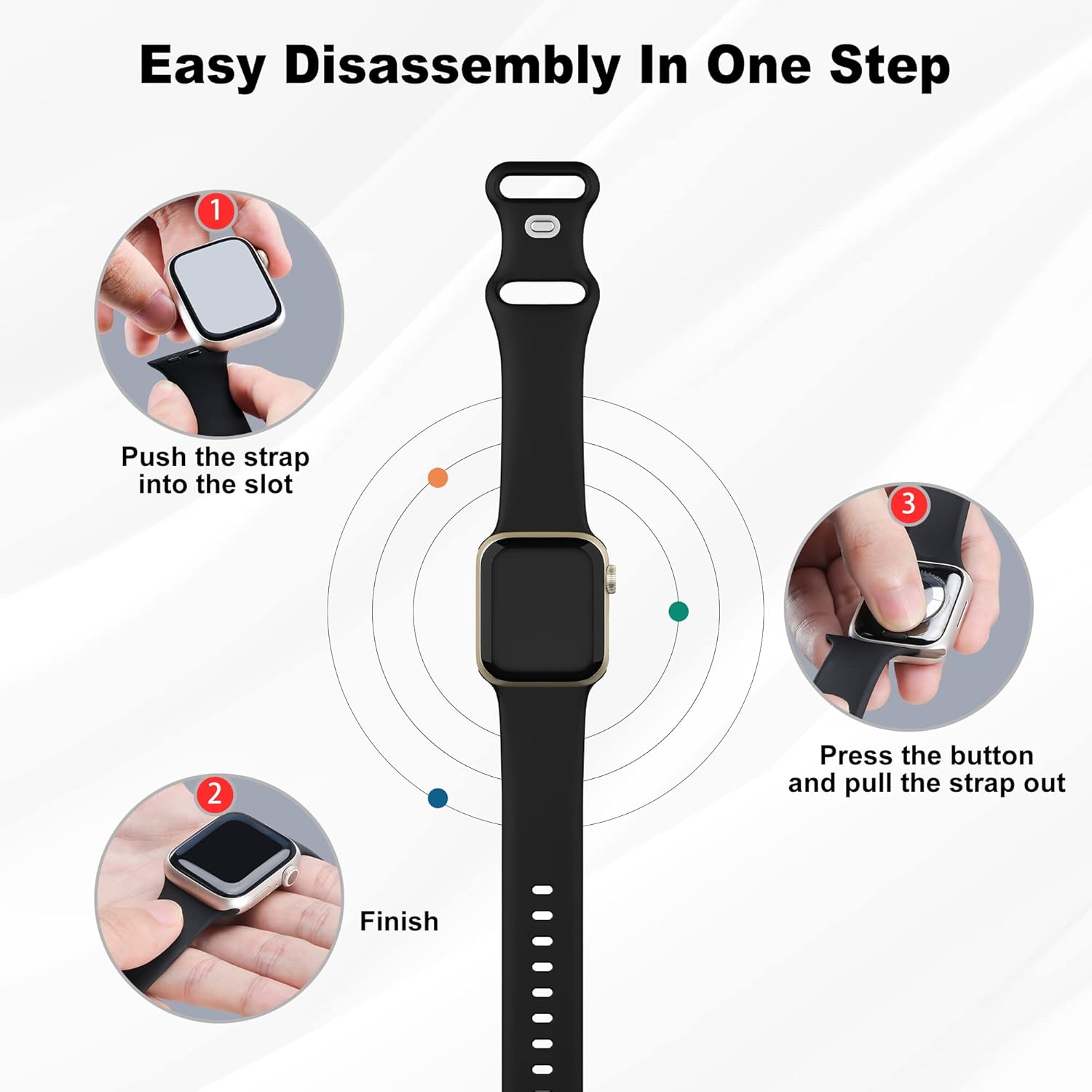 Modern pin and tuck Apple Watch strap design