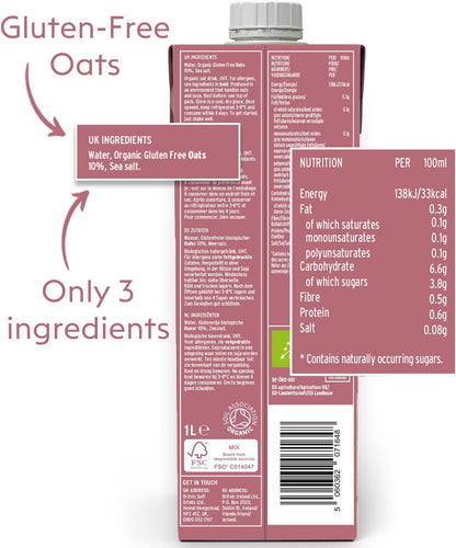 unsweetened oat milk organic plenish non dairy 8 pack for coffee or cereal