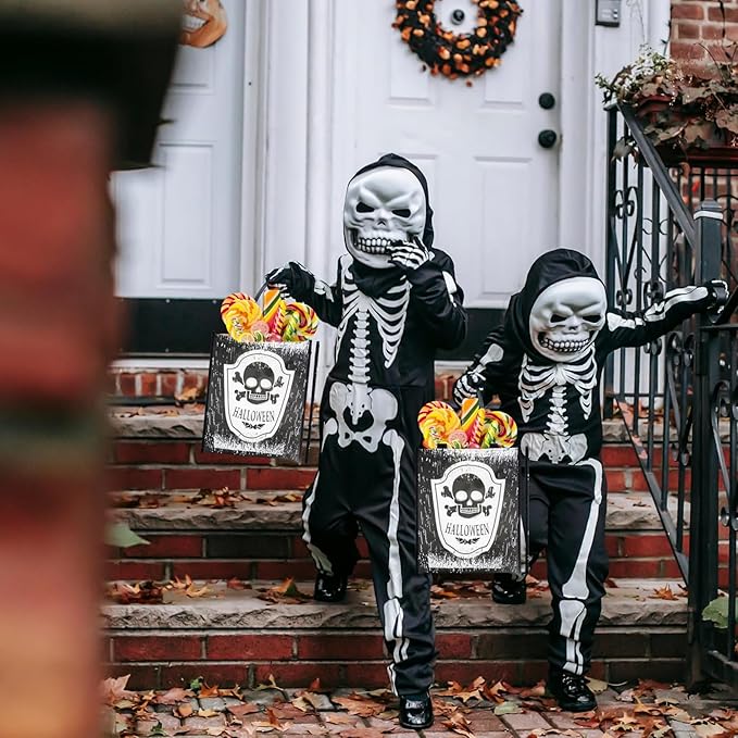 Durable reusable trick or treat bags with handles in 2-pack