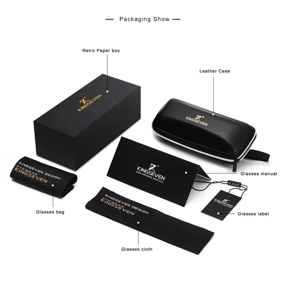 KINGSEVEN gold G15 polarized pilot sunglasses anti reflective