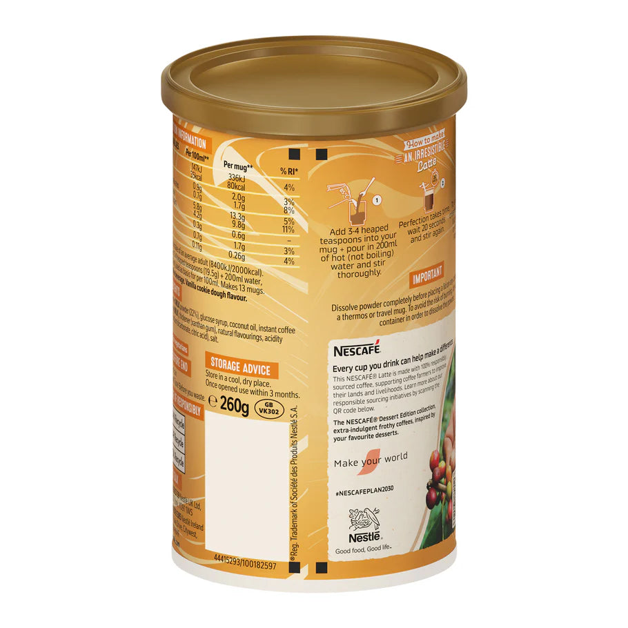 Bulk pack of 5 creamy dessert-inspired latte tubs