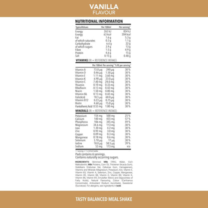 Vanilla-flavoured meal shake