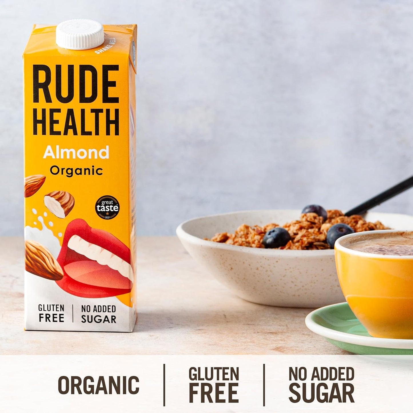 vegan almond milk rude health organic 1 litre healthy milk alternative