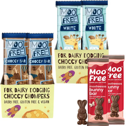 Vegan chocolate variety pack with Moo Free bars