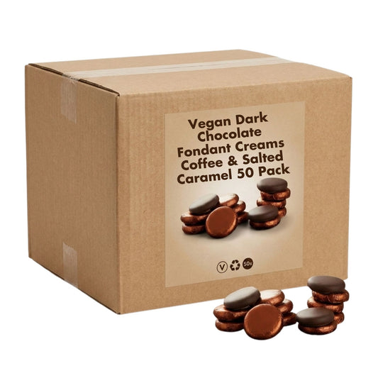 Bulk box of 50 vegan dark chocolate fondant creams