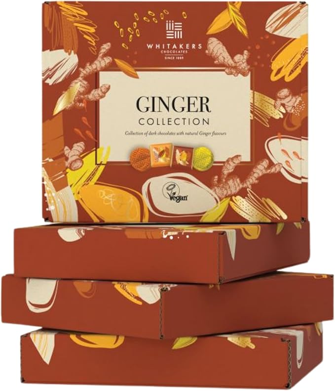 Assorted ginger chocolates in vegan gift box