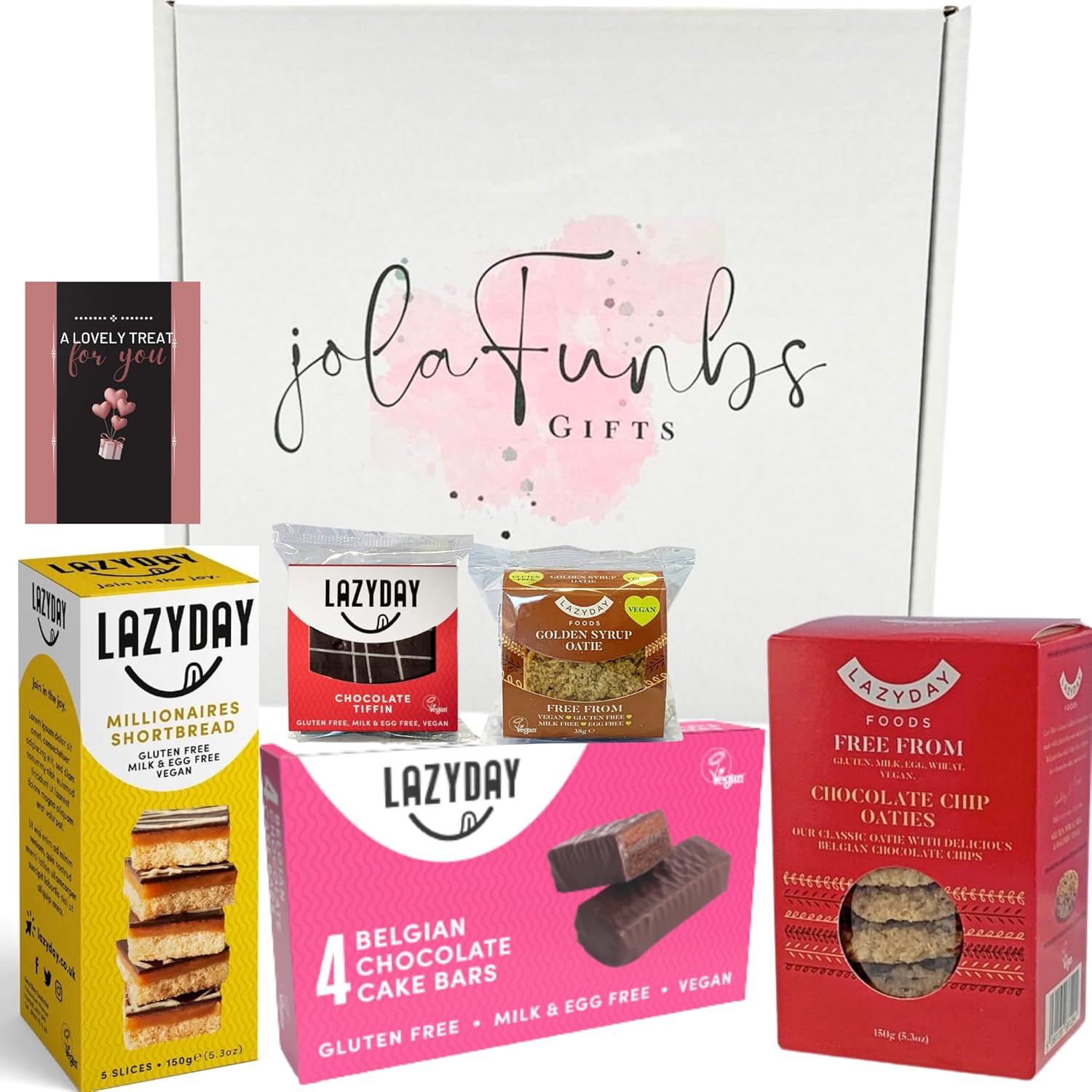 Vegan gluten-free chocolate biscuit hamper with lazy day treats