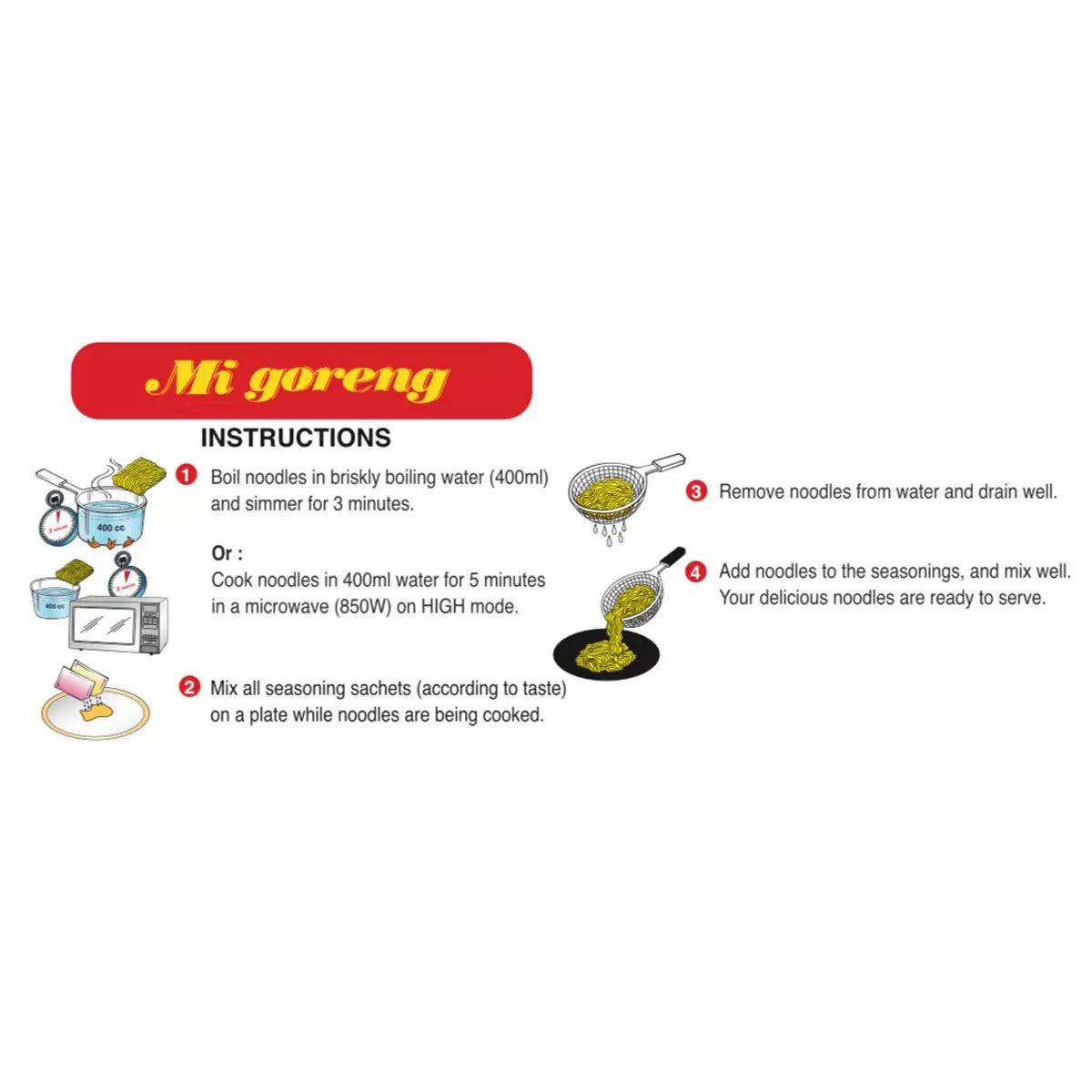 Authentic Southeast Asian Mi Goreng noodle flavour