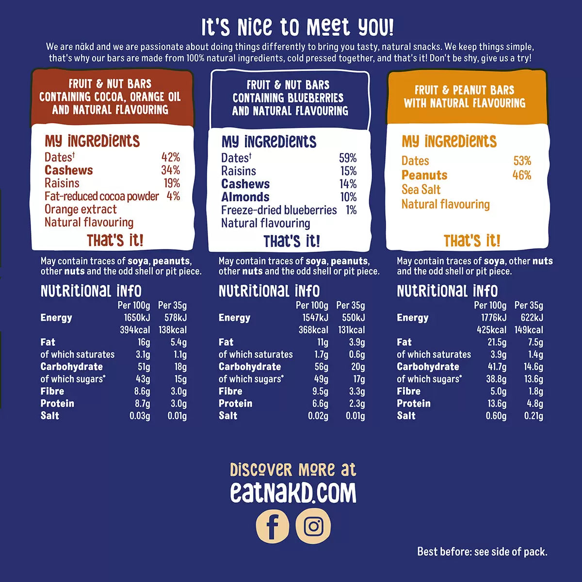 100% natural vegan Nakd Yummy Mix Bars 24-pack